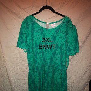 LULAROE AMELIA -NWT 3XL TEAL GREEN WITH BLUE